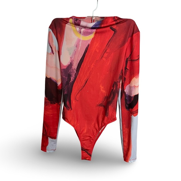 Zara Multicolor Abstract Painting Print Bodysuit - Picture 1 of 5
